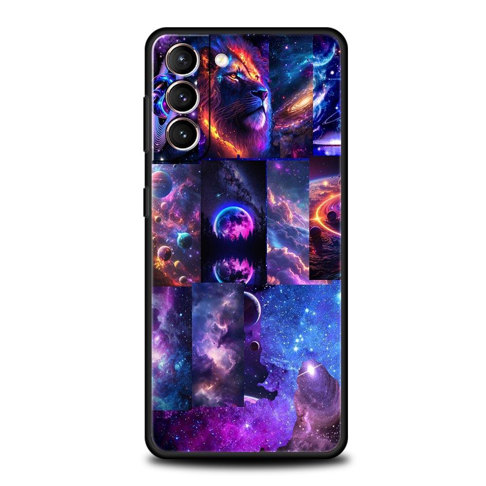Universe Starry Sky Moon Phone Case Cover for Samsung Galaxy S25 S24 S23 S22 S20 S21 FE Ultra S25Edge S10 Plus 5G Soft TPU Shell