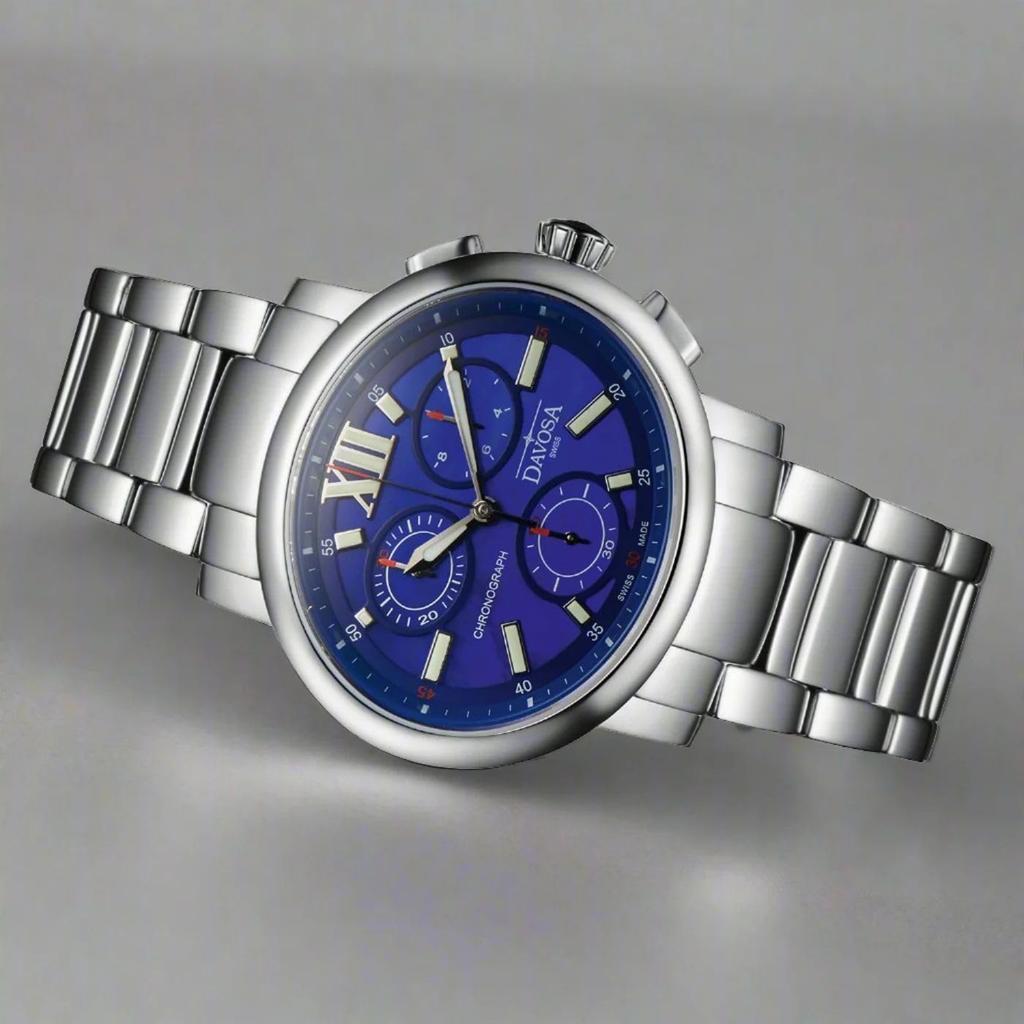 Davosa Swiss-Made Chronograph Watch, 168.578.45, Men's, Silver