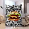 1PC Food Elements printed blanket, all season lightweight home office outdoor nap multifunctional blanket A3