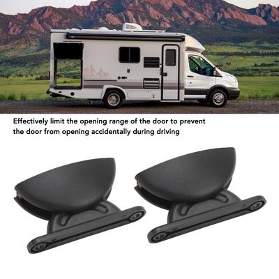 2pcs Black RV Door Retainer Kit Arc Shape Catch Holder RV Door Holder White Door Stop Retaining Catch Caravan