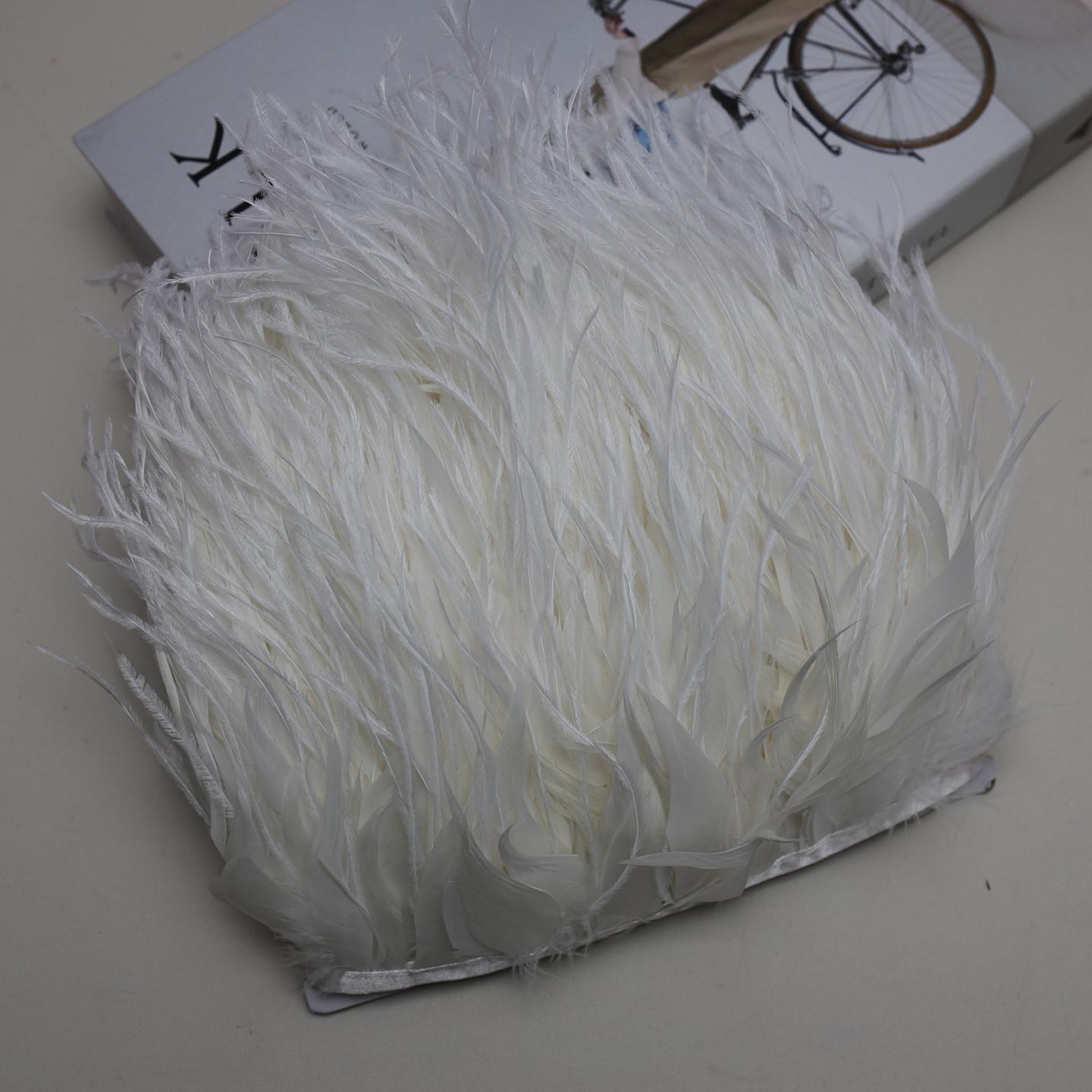 FeatherNew Feather Trim Ostrich Feather Skirt Trim Fabric Tape Fabric Craft DIY Accessories Bag Clothing Decoration Materials 10meters