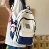 Student Schoolbag 2025 New Contrasting Color High-end Backpack Women's Large-capacity Casual Backpack