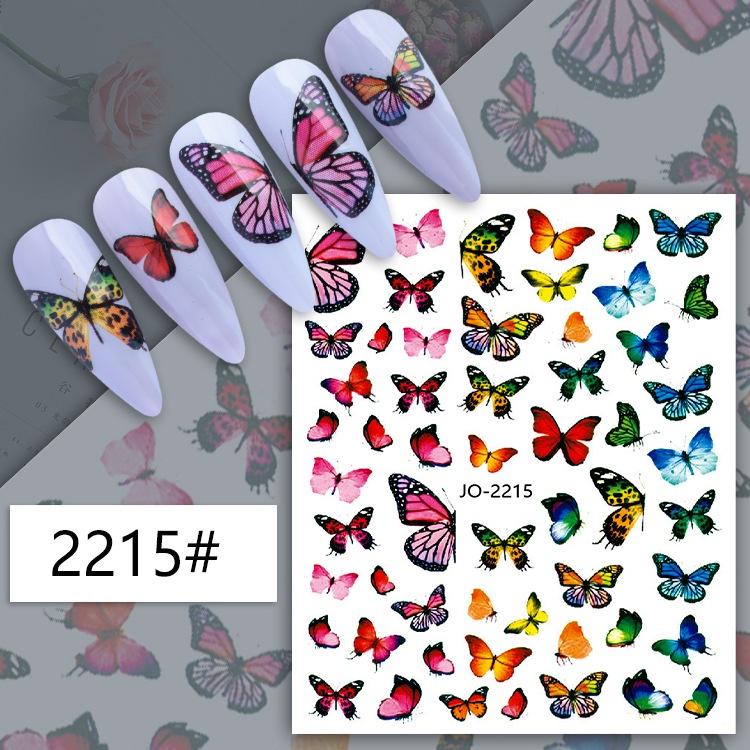 Butterfly Nail Stickers Colorful Butterflies Self Adhesive Transfer Sliders Wraps Manicures Foils DIY Decorations,Nail Art Tool