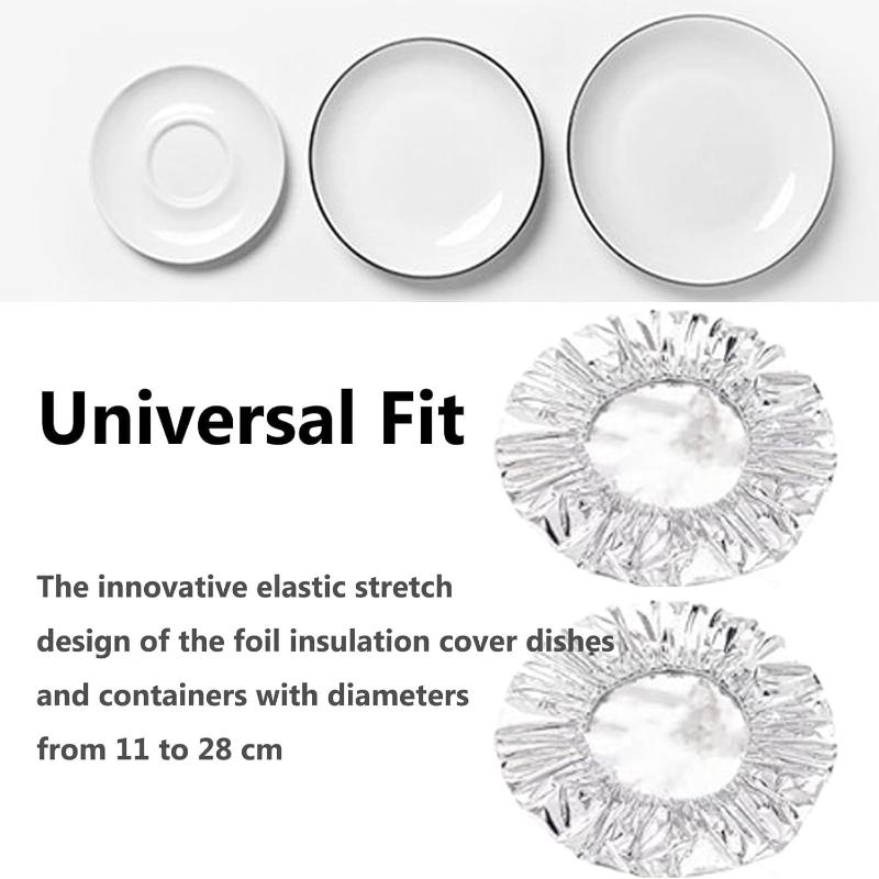 Durable Reusable Aluminum Foil Food Covers 20pcs Food Grade Oil Proof Lids Perfect for Home Kitchen Party Food Fresh Keeping