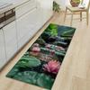 1Pcs Lotus Pattern Floor Mat Modern Kitchen Polyester Rug Non-Slip Colorful Indoor Carpet, For Home Bathroom Bedroom Living Room Decor