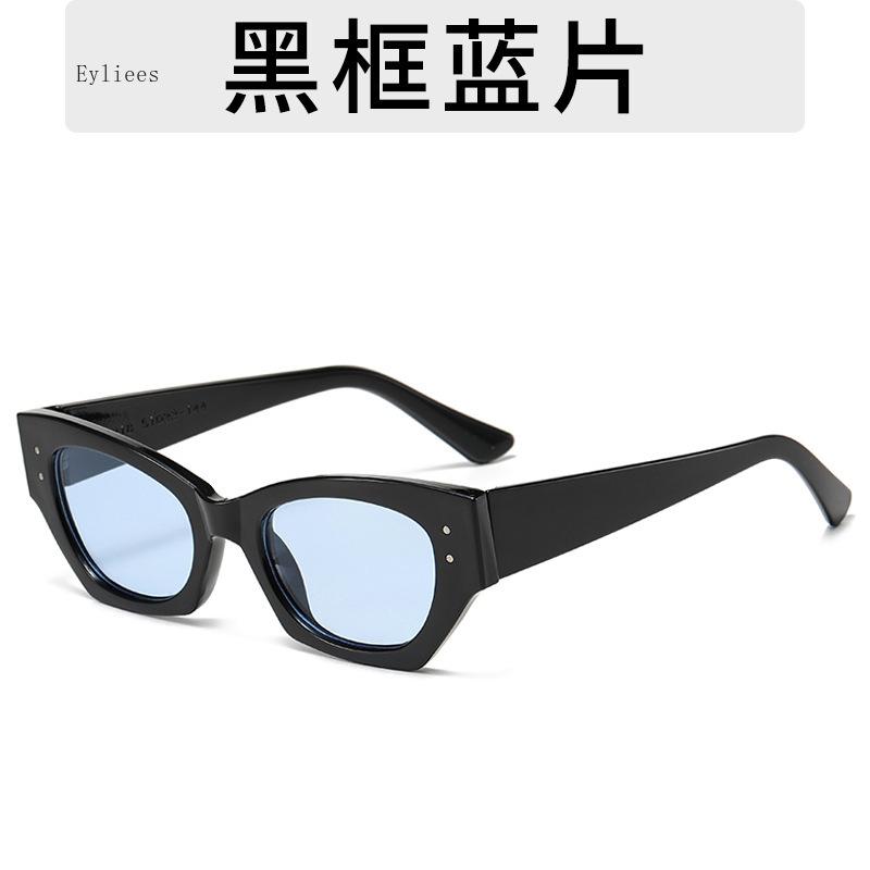 Vintage Small Rivet Cat Eye Sunglasses Women Fashion  Luxury Designer Polygon Cat-eye Sun Glasses UV400