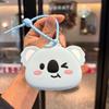 Cute Silicone Coin Purse Wallet Keychain Cartoon Cat Dogs Kids Key Wallets Portable Lipstick Earphone Storage Bag Children Gift