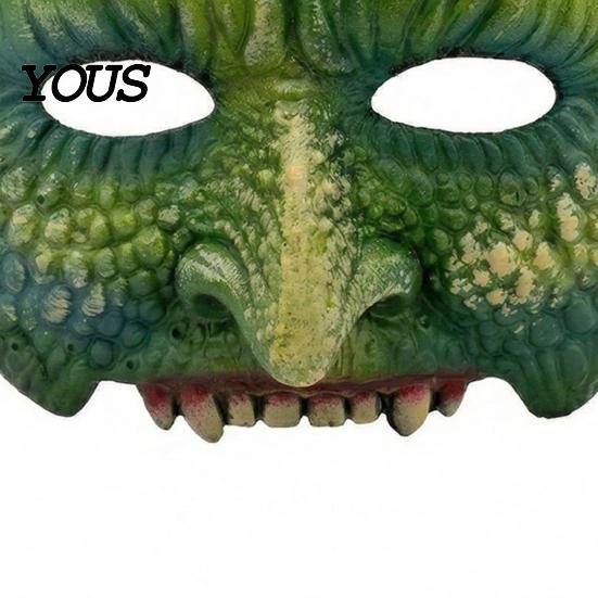 Durable Foam Costume Mask Halloween Green Lizard Mask, Realistic Textured Half-Face Mask,PU Soft Material Accessory Accessory, for Parties And Cosplay