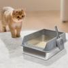 Open Cat Litter Box Thickening Pet Cat Toilet Semi-enclosed High Side Splashproof Pet Bedpans with Litter Scoop Cat Supplies