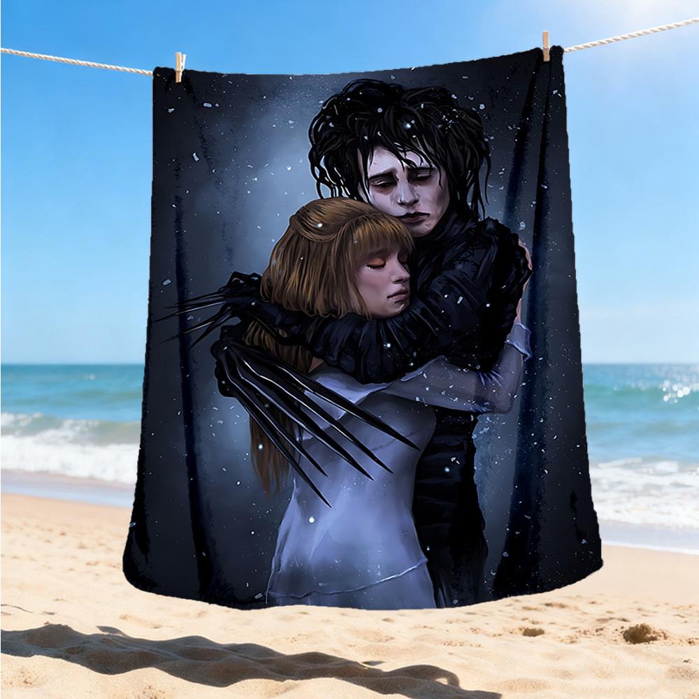 1pc Edward Scissorhands Outdoor Flannel Blanket Gift For Boys Girls Adults, Family Friends