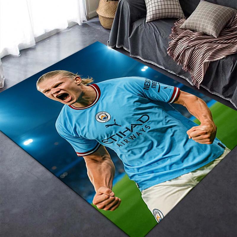 Nuovo Tappeto Erling Haaland 2025 per Soggiorno Camera da Letto Casa Decorazione Divano, Tappetino Antiscivolo per Giochi Bambini