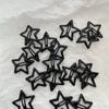 10pcs Girls Black and Grey Star Bobby Pin Hairpin Cool Charm Metal BB Hair Clips For Woman Pentagram Harajuku Headwear Accessories