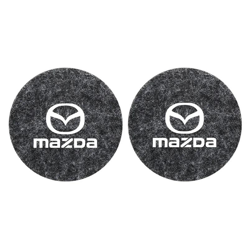 

2025 Hot 2pcs Car Accessories Coaster Felt Anti-Skid Pad Car Interior Decoration Suitable For Mazda CX3 CX-5 CX5 CX7 CX9 MX5 Axe