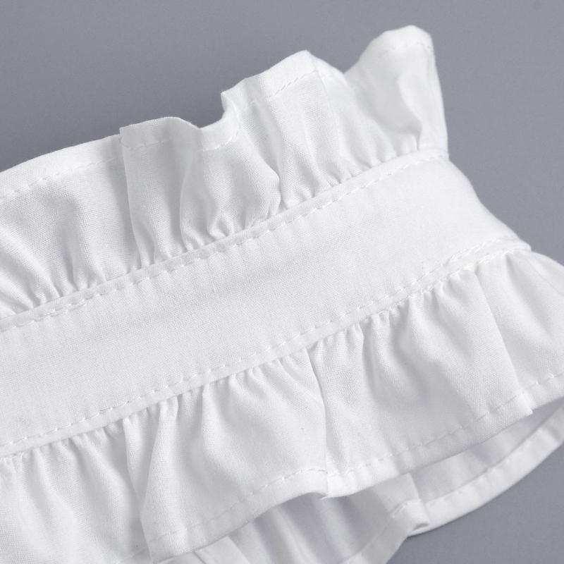 Damen Elegant Plissiert Gerüscht Falscher Kragen Abnehmbare Bluse Stehkragen Halsband Halskrause Choker Bekleidungsaccessoire