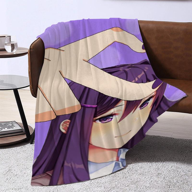 D-Doki Doki L-Literature Club Anime Throw Summer Blanket Fluffy Microfiber Bedding Portable Bed Blankets for Decorative Sofa