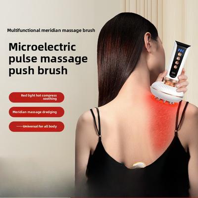 Electric Shoulder Neck Massager with Red Light Therapy Vibration Meridian Scraping for Whole Body Relaxation Smart Home