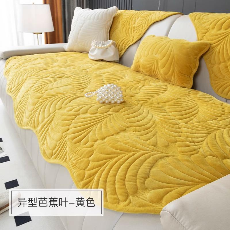 Irregular Special-Shaped Sofa Cushion Universal Non-Slip In All Seasons, Short Plush Seat Cushion In Winter, Leather Sofa Cover, Backrest Towel