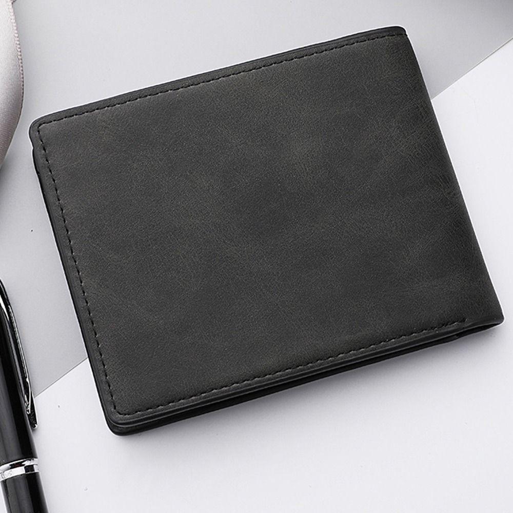 PU Leather Male Purse Lightweight Short Skin Wallets Gift Short Card Holder Travel