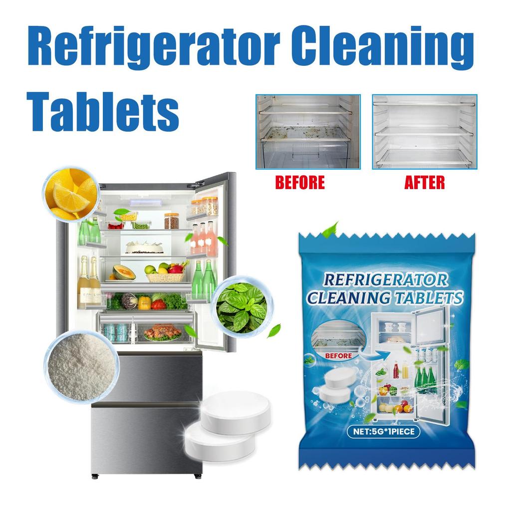 1 Stück Kühlschrankreinigungstabletten Tiefenreinigung Haushalt Gefrierschrank Ritze Entkalkung Desodorierung Reinigungschaumtabletten