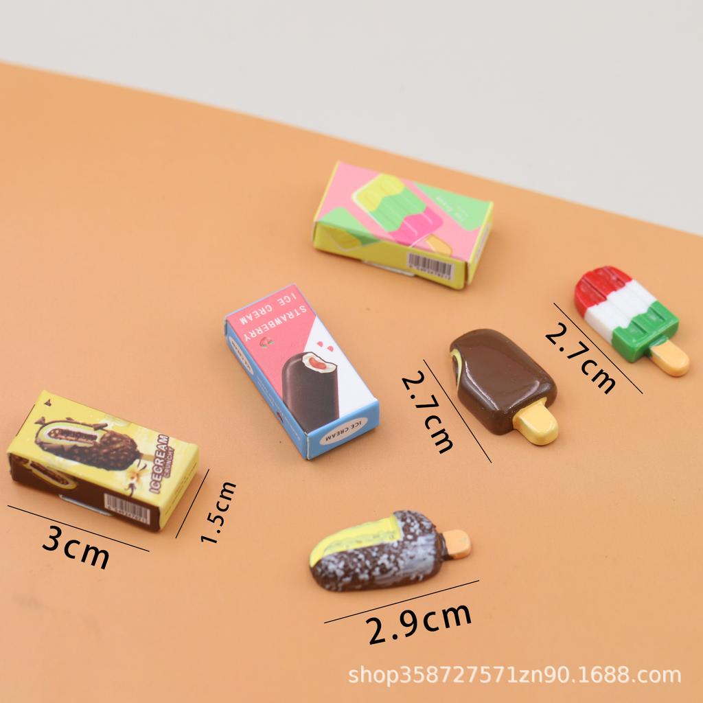 Simulation Mini Items Ice Cream Popsicles Doll House Model Ornaments Play House Toys Miniature Supermarket Snacks