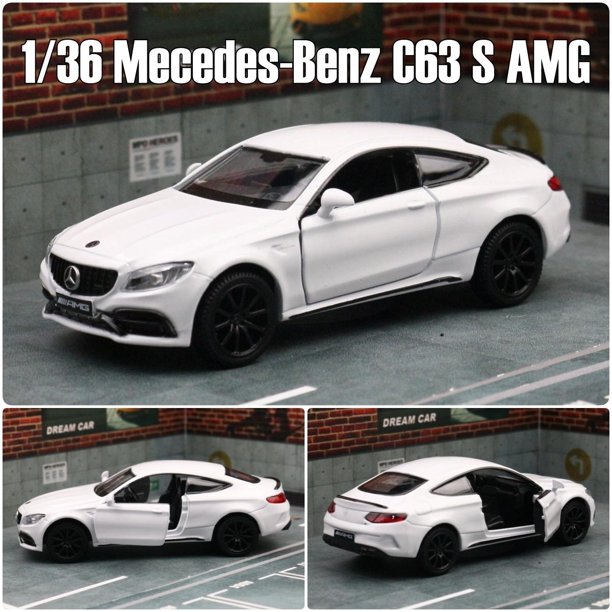 

1/36 Mercedes-Benz C63 S AMG C-Class Toy Car Model For Children RMZ CiTY Diecast Miniature 5 Pull Back Collection Gift Boys белый