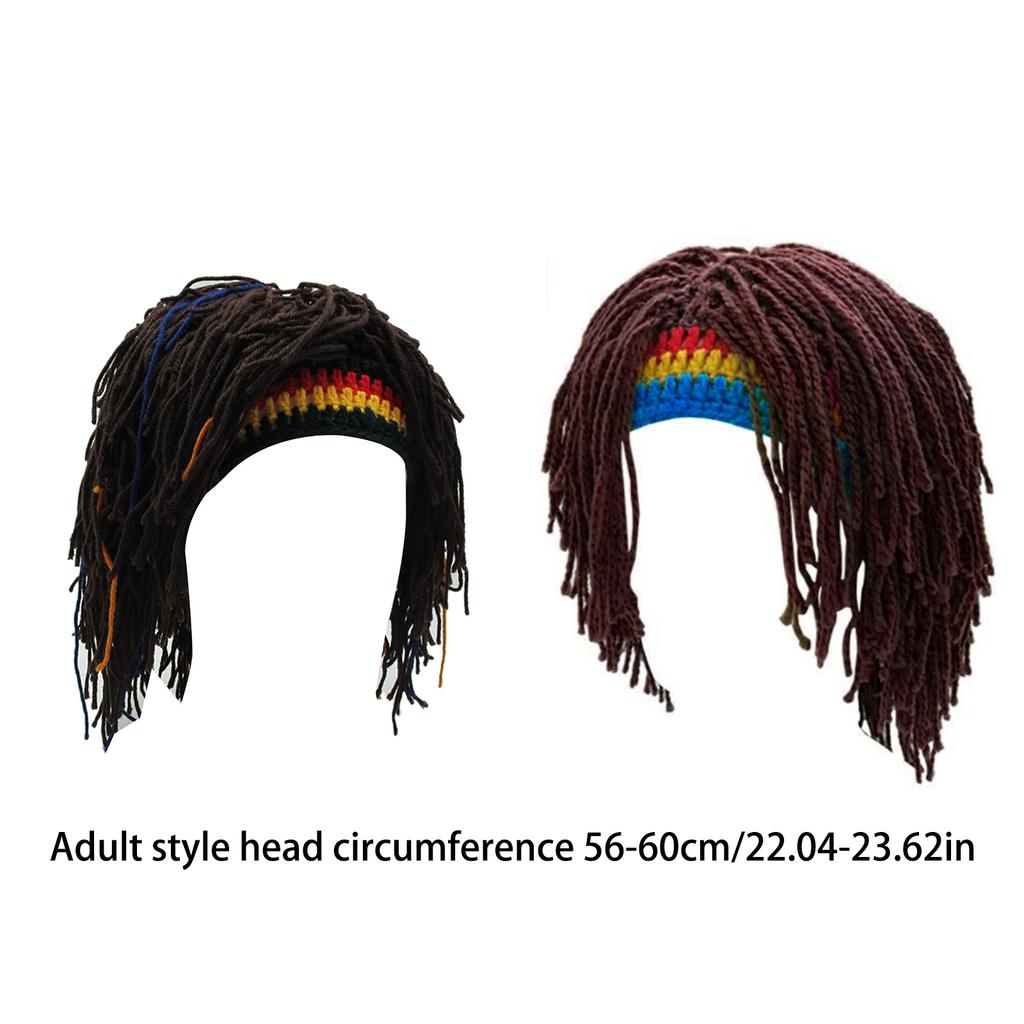 Hair Style Rasta Wig Beard Hats Halloween Caps Handmade Crochet Hat Warm Winter Hats Funny Beanie Hat with Dreadlocks