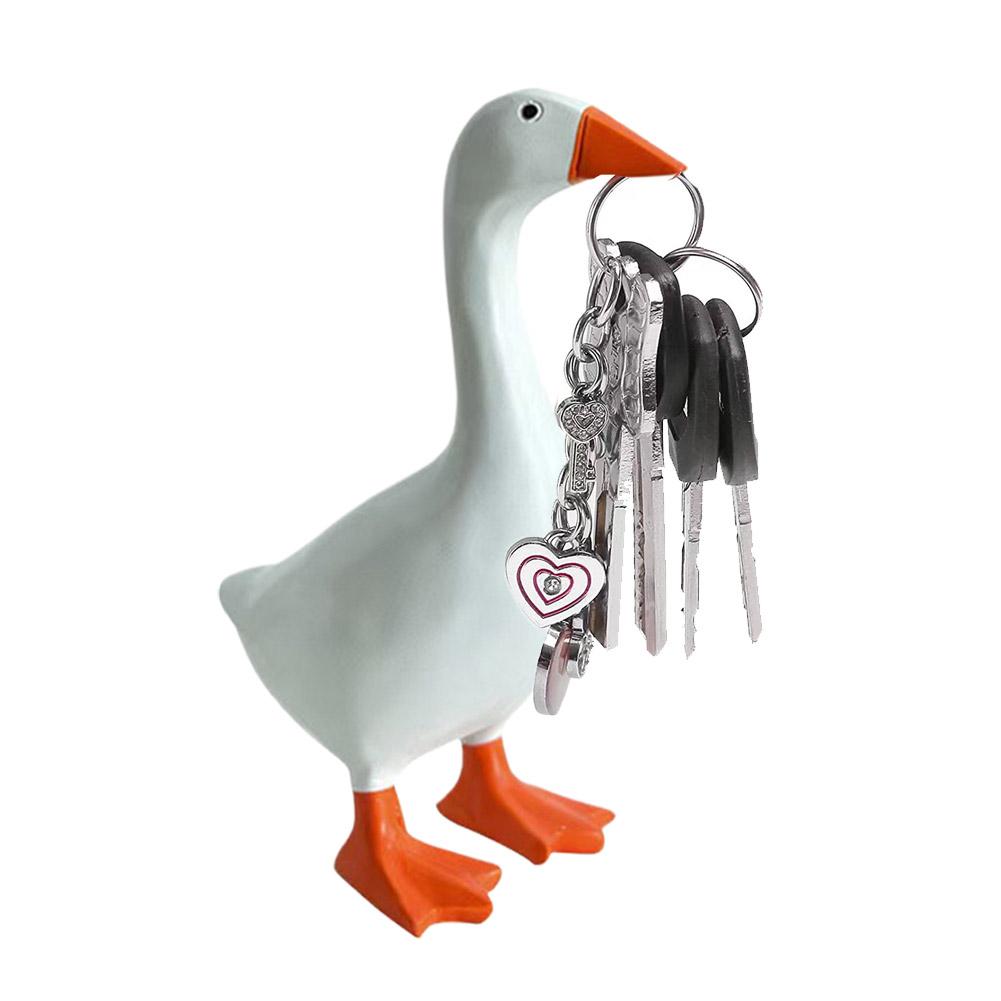 Magnetic Goose Key Chain Home Decoration Sculpture Office Desk Decoration Resin Goose Duck Sculpture Tool Rack Home