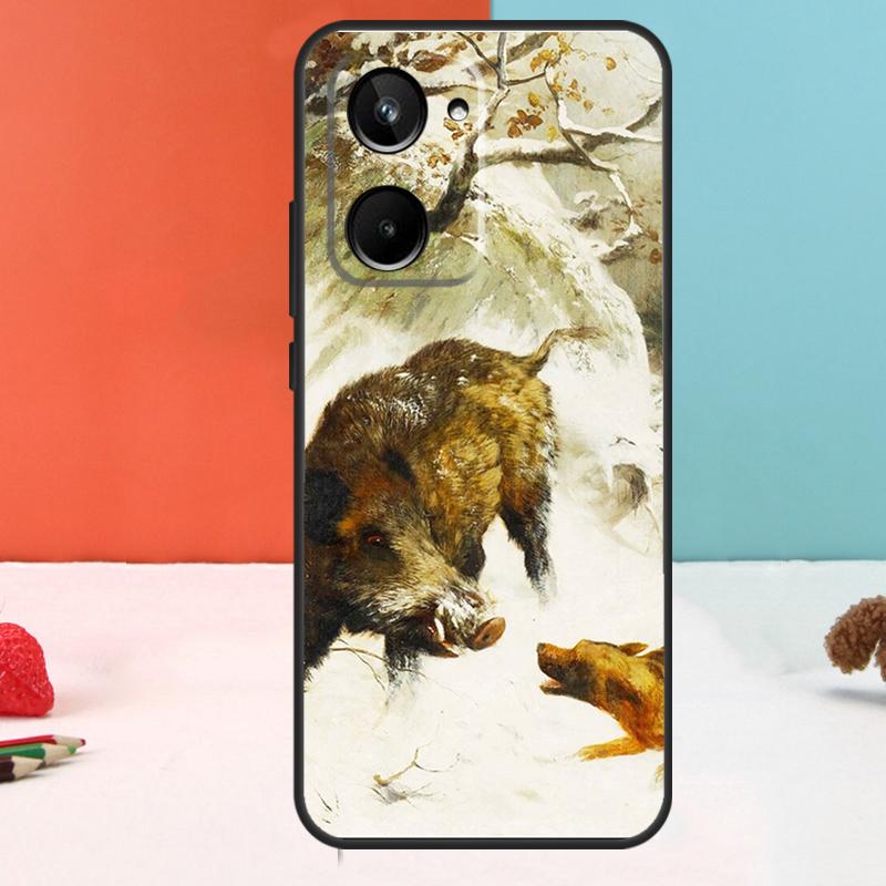 Wild Boar For Realme GT Neo 5 GT3 GT5 9 10 11 12 Pro Plus C25s C21Y C30 C31 C33 C35 C51 C53 C55 Case