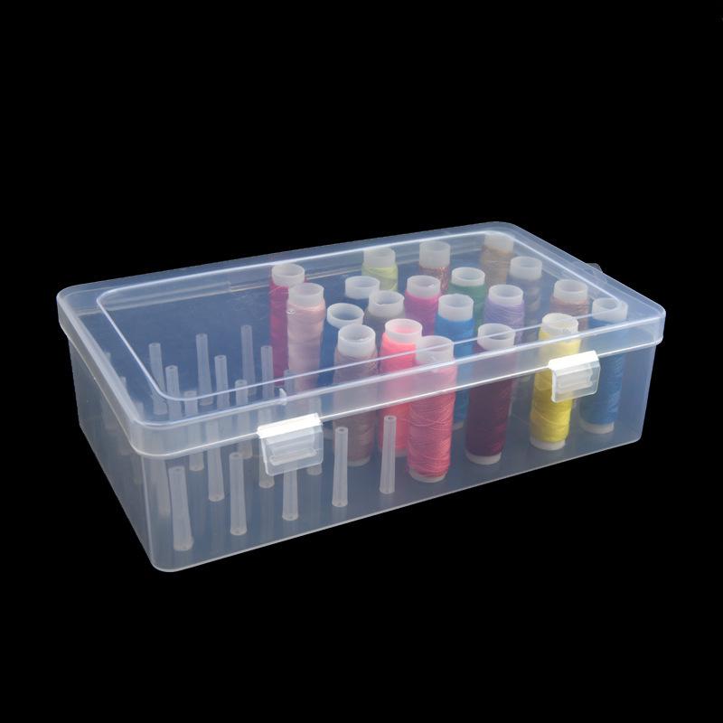 42-Axis Multifunctional Needlework & Storage Box - Transparent Sewing Kit & Thread Organizer
