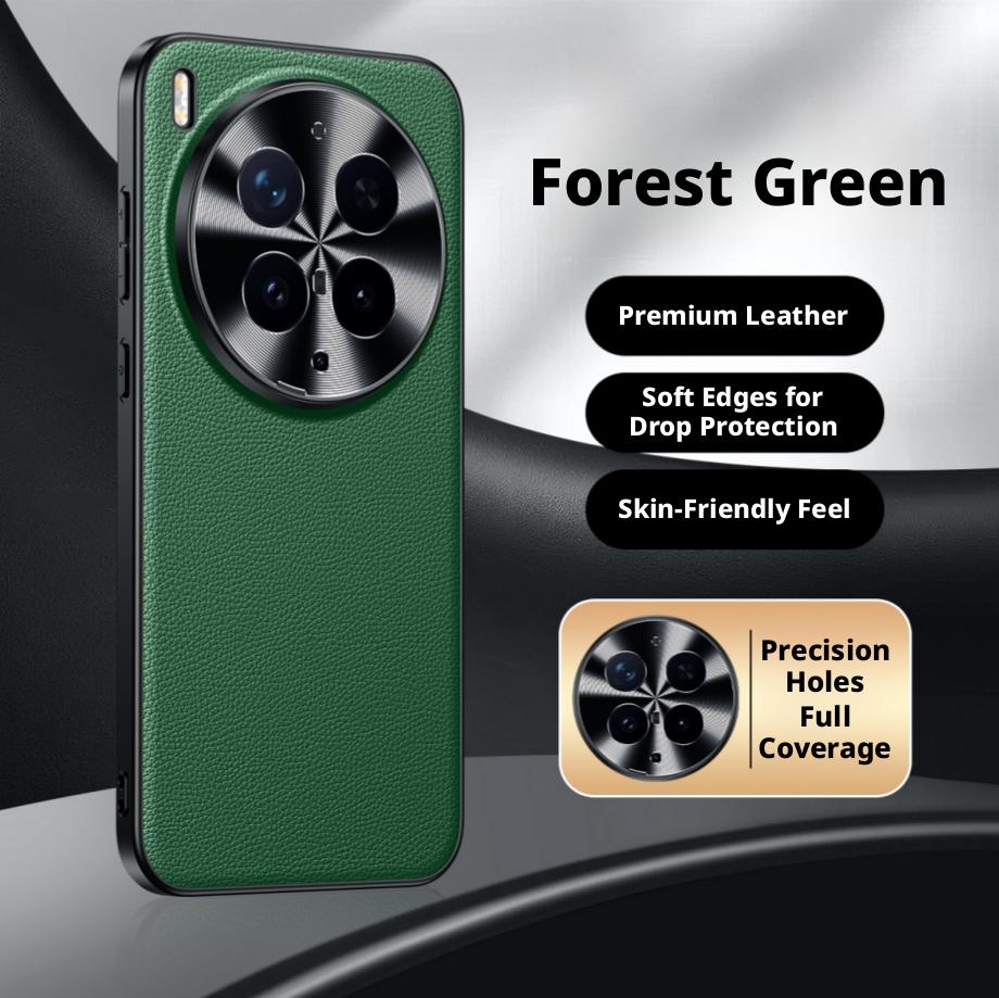For Vivo x300S and X300 Ultra Litch Style Genuine Leather Case CD Pattern Full Camera Lens Protection Matte Soft TPU Cover