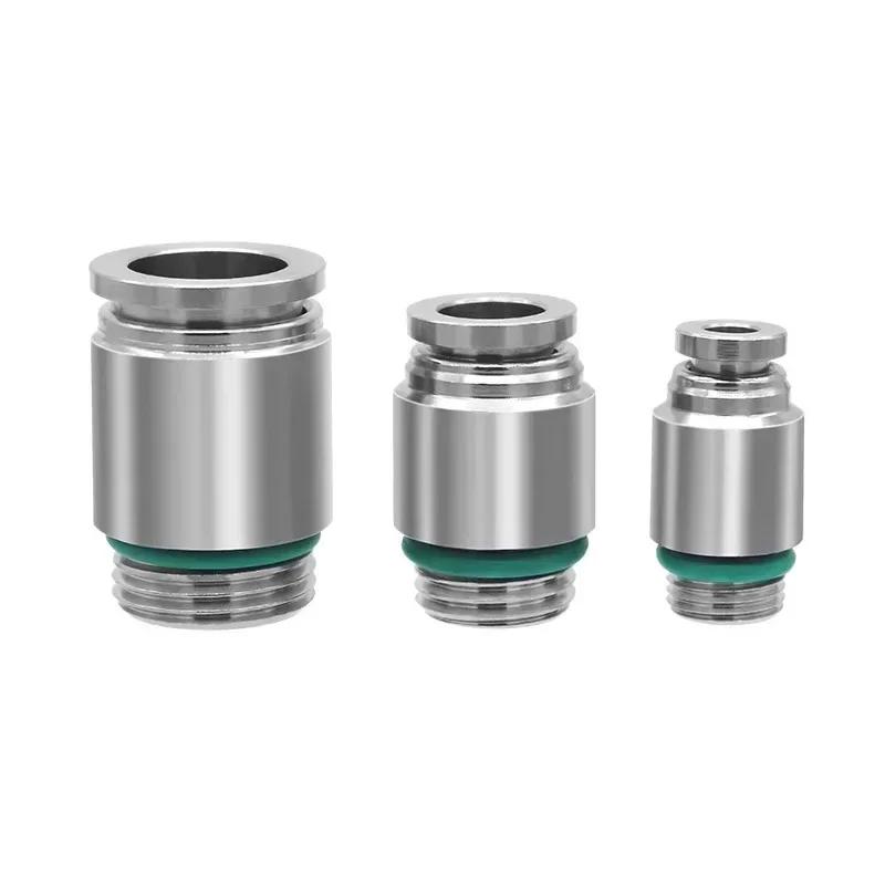 304 Stainless Steel Quick Release Pneumatic Joint for Air Hose POC-G Threaded Push-In Joint M5 1/8" 1/4" 3/8" 1/2"