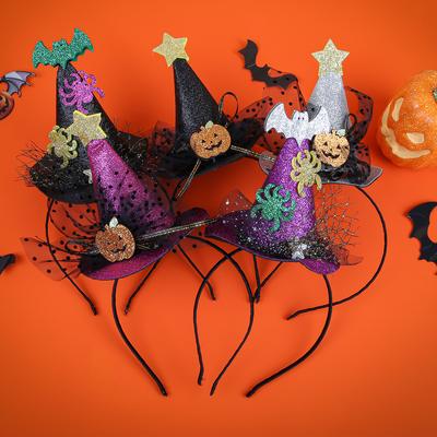 Cerchietti alla moda di Halloween per ragazze Cerchietto con cappello a stella Fasce per capelli per feste natalizie Accessori per capelli di Halloween per bambini