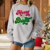 Ladies' Casual And Fashionable Long Sleeved Plush V-tie Pocket Plaid Printed Pullover Top