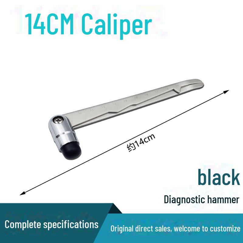 Multifunksjonell diagnostisk hammer i rustfritt stål med skala og rull