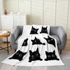 Cat Fleece Fuzzy Throw, Kids Flannel Blanket for Bed, Sofa, Couch 3D Animal All Season Cat Kitten Black White Breathable Plush