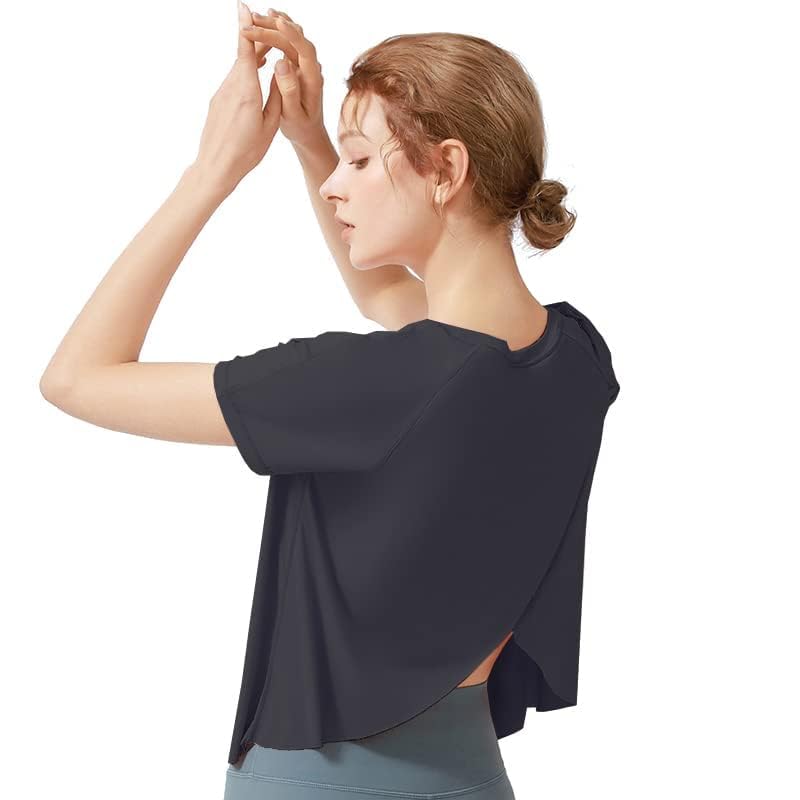 MORGEN SKY Practice Short Elegant Midsummer Yoga UV YJ40 Shirt, Sleeve, Wear, Moisture-Wicking, Quick-Drying, Cooling, Protection, UPF15, Stretch,