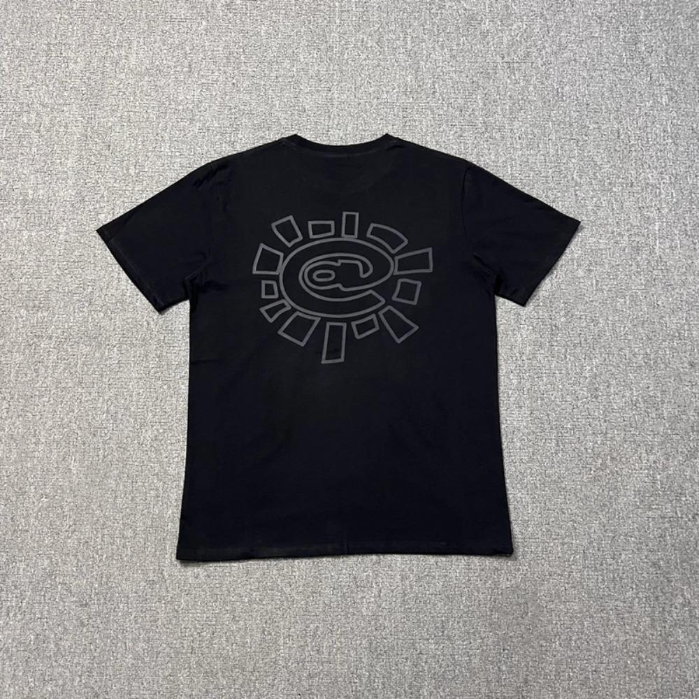 

25 Новая модная футболка ADWYSD с принтом солнца и роллов, с коротким рукавом, летняя, уличная, для пар, свободная, хлопковая, на все случаи жизни XXXXXL чёрный