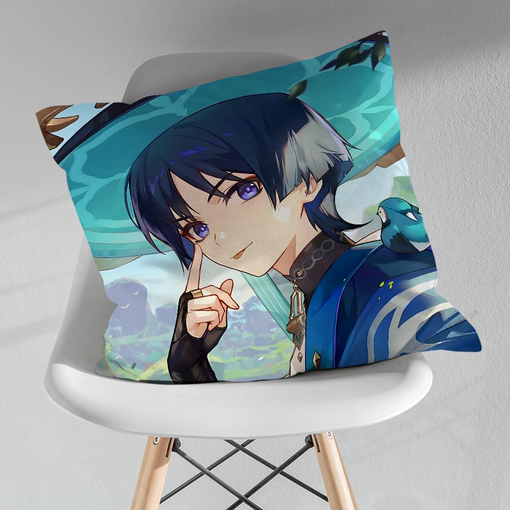 Genshin Impact WWanderer pillow over living room sofa cushion cover home decoration bedroom room bed pillow cover