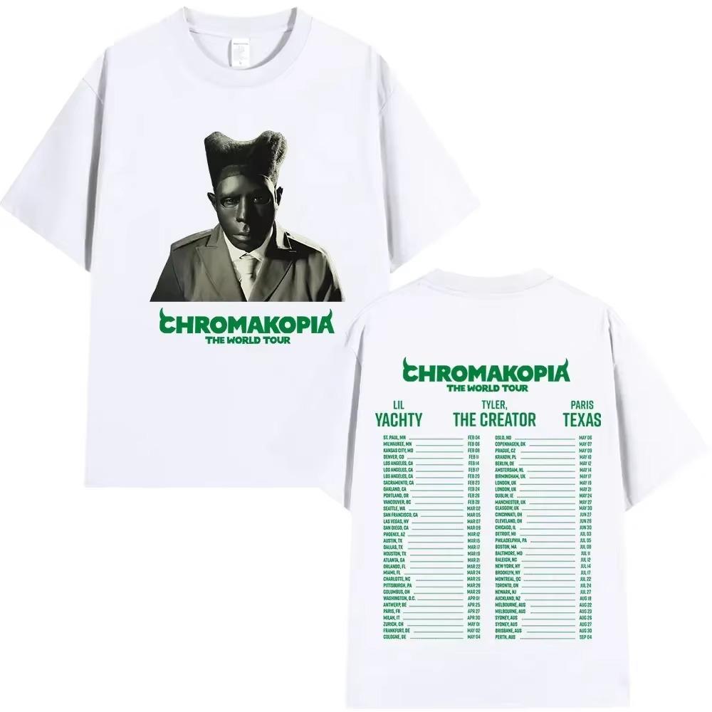Tyler The Creator Chromakopia World Tour T Shirt Fashion Hip Hop T-shirts Fans Gift Men 2025 Loose Short Sleeves T-shirt