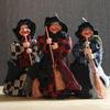 3Pcs Festival Witch Ornament Handmade Cloth Broom Wizard Figurine Decoration For Shop Window Display Indoor and Outdoor