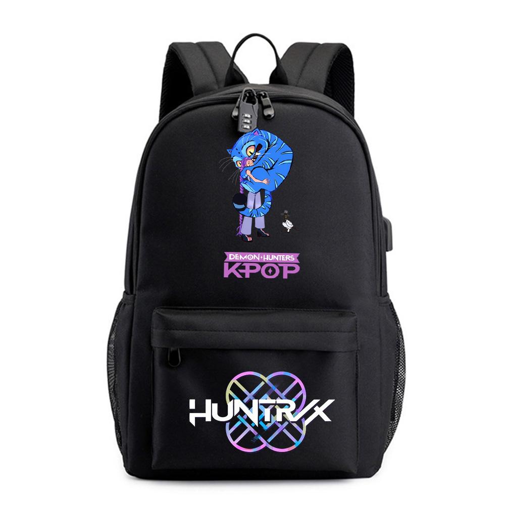 Anime Cartoon K-Pop Demon Hunters Printed Backpack for Teenager Student Bookbag Schoolbag Women Large Capacity Waterproof Travel Bag Gift