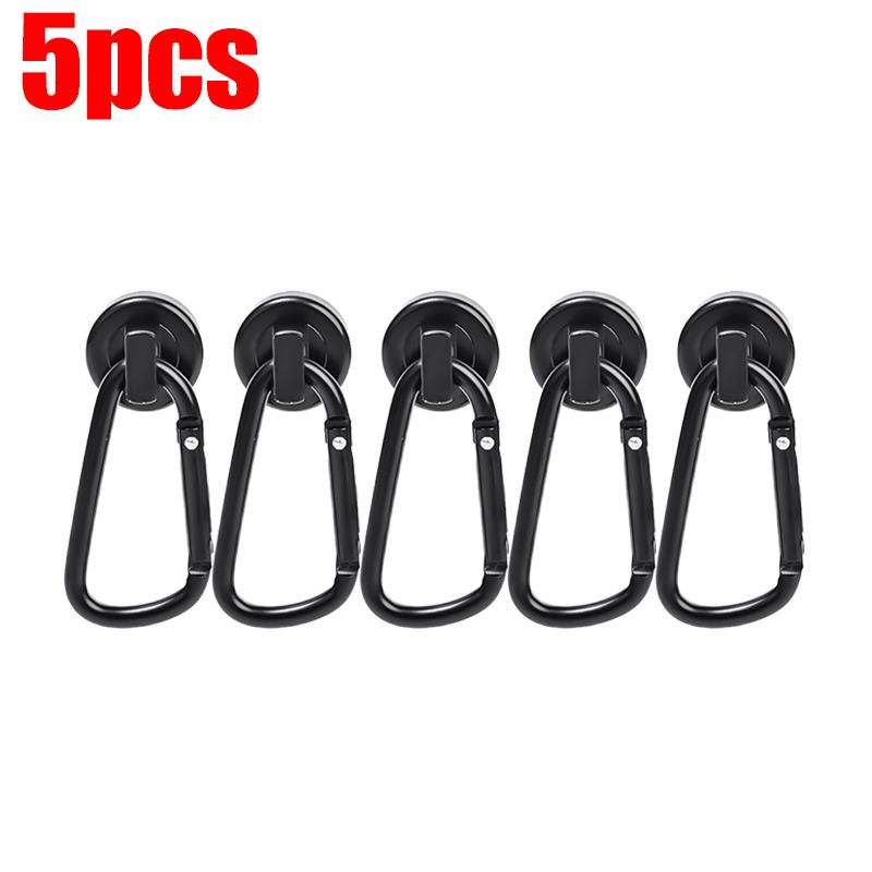 1/5PCS Carabiner Magnetic Hooks Strong Neodymium Magnet with Swivel Carabiner Heavy Duty Kitchen Bathroom Hanging Magnetic Hook