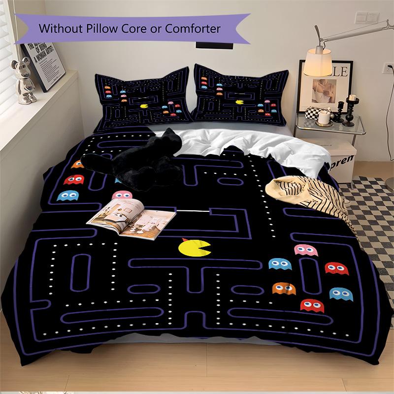 Pacman Maze Adventure Print 3Pcs Bedding Setduvet Cover With 2 Bedropillowcase Home Birthday Gift