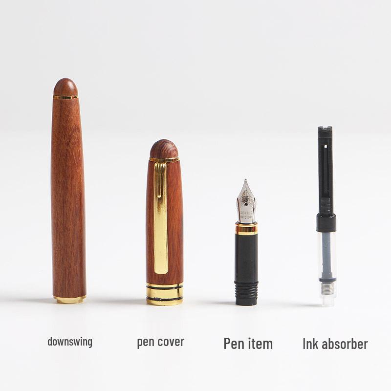 Rosewood & Padauk Fountain and Ballpoint Pen Set - Elegant Business, Office, or Travel Souvenir