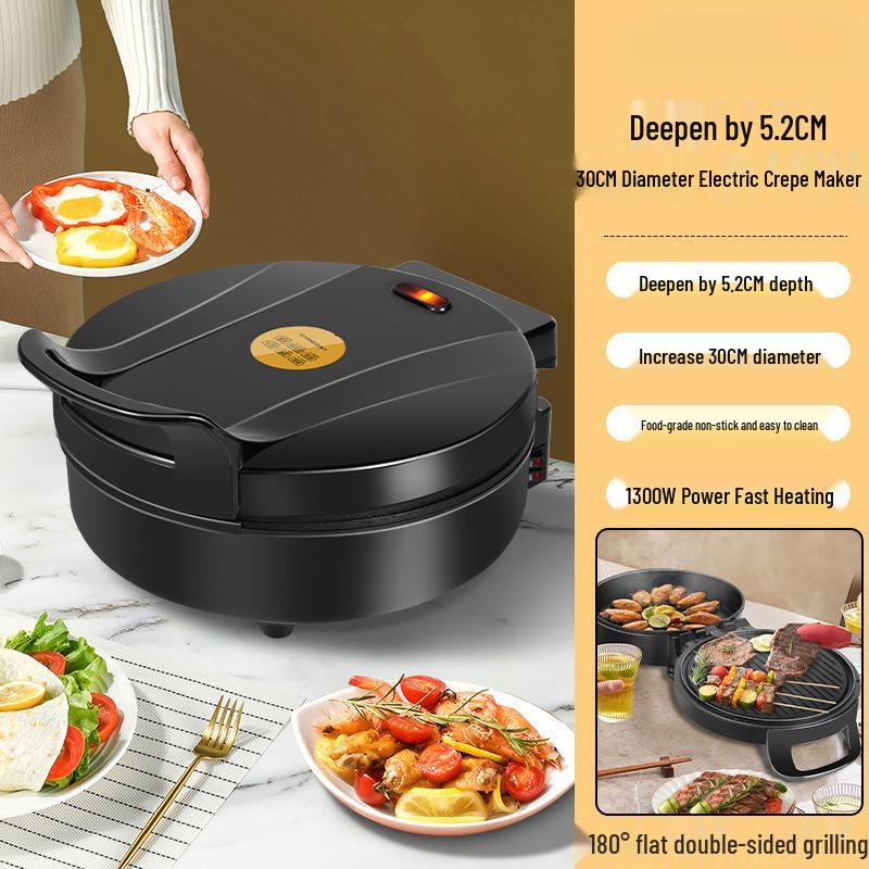 Electric Griddle: Multifunctional Double-Sided Heating Pancake Maker with Enlarged Deep Pan