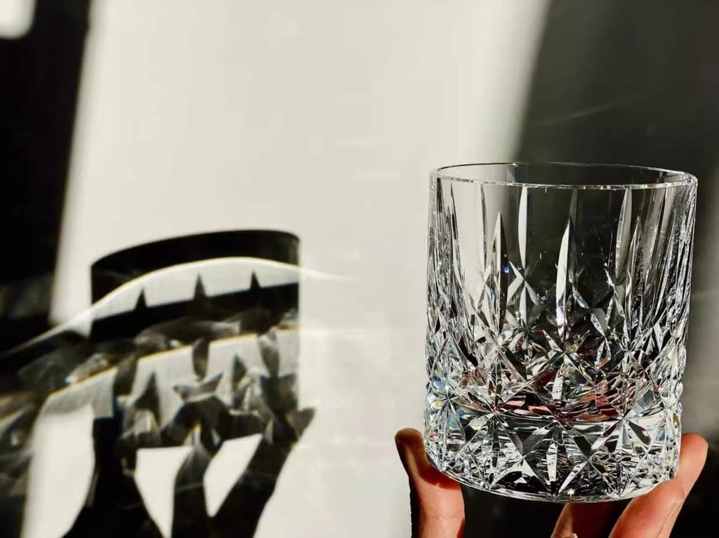Handmade Whiskey Rocks Glass, Brandy Glass, Clear Crystal Glass, 260 ml, Gift Box