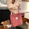 Retro Corduroy Women's Shoulder Bag Large Capacity Student Girls Casual Tote Book Handbags Flower Leopard Female Shopping Bags
