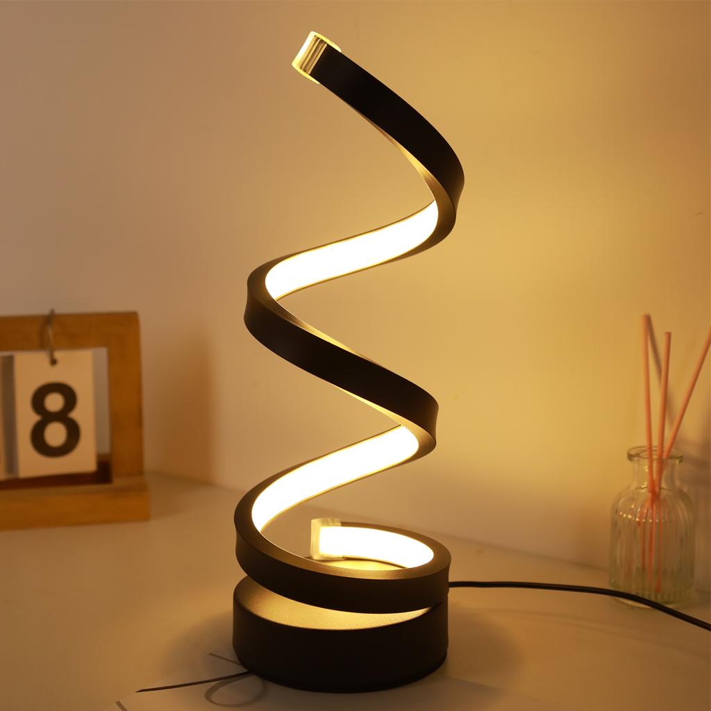 Spiral-Tischlampe, modernes kreatives Design, geeignet für die Heimdekoration, geeignet für Esszimmer, Wohnzimmer, Schlafzimmer