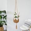 Cesto Rete Fioriera da Appendere in Cotone Tessuto a Mano Decorazione Interna Esterna Stile Nordico Macramè Porta Piante