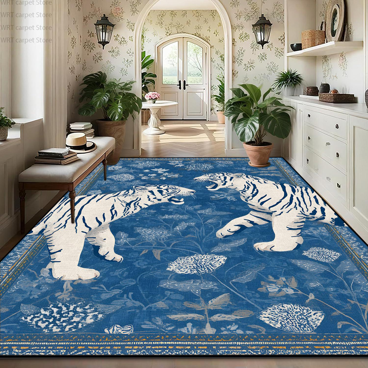 Vintage Tiger Pattern Living Room Carpet